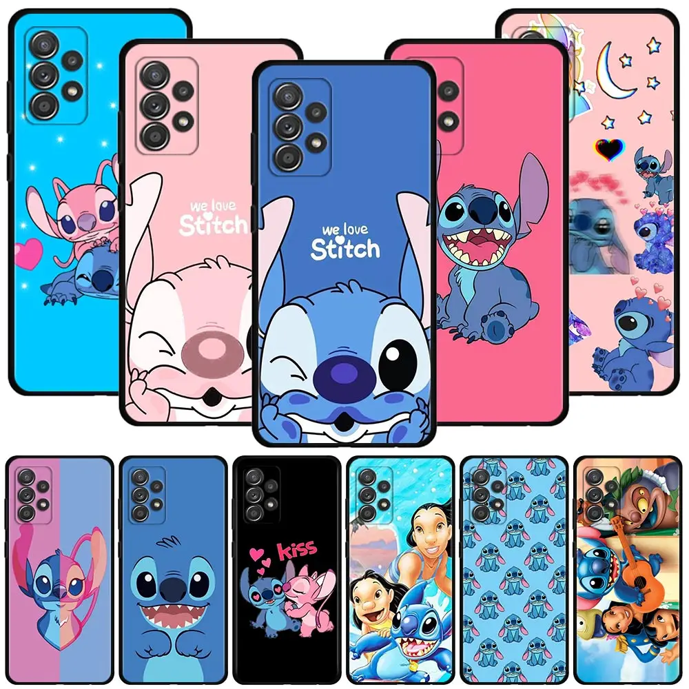 

Disney Cute Stitch Silicone Case For Samsung Galaxy A52 A31 A11 A41 A42 5G A91 A02 A22 4G A01 A52s 5G Cover Shell Funda