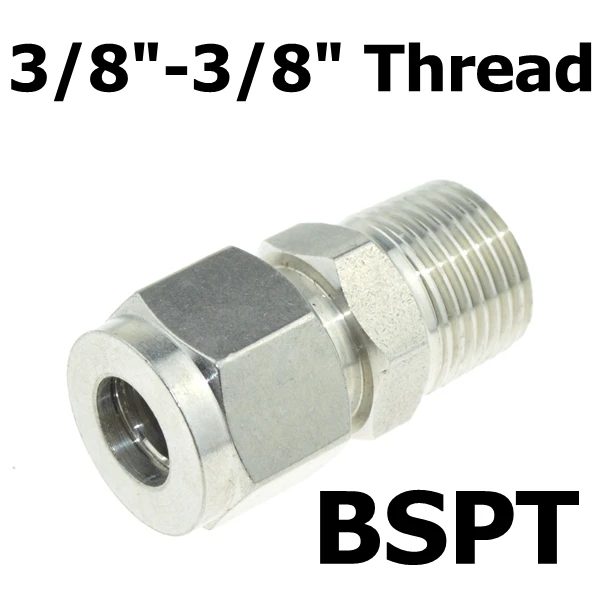 Inch OD Tube 3/" PT наружная резьба NPT x 6 мм 8 мм OD двойной наконечник трубки воздуха для компрессорной трубы разъем SS 304 нержавеющая сталь 1/4" 1/2" - Цвет: Inch OD Tube