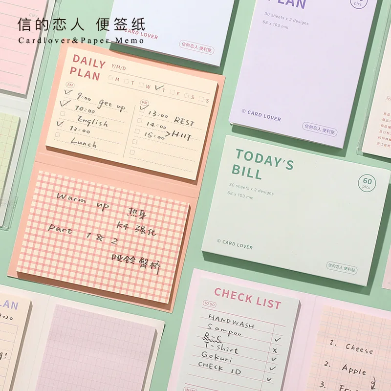 

Check Daily Weekly 60 Sheets/pack List Planner Pad Ins Style Sticky Note Self-stick Note Office Memo Note