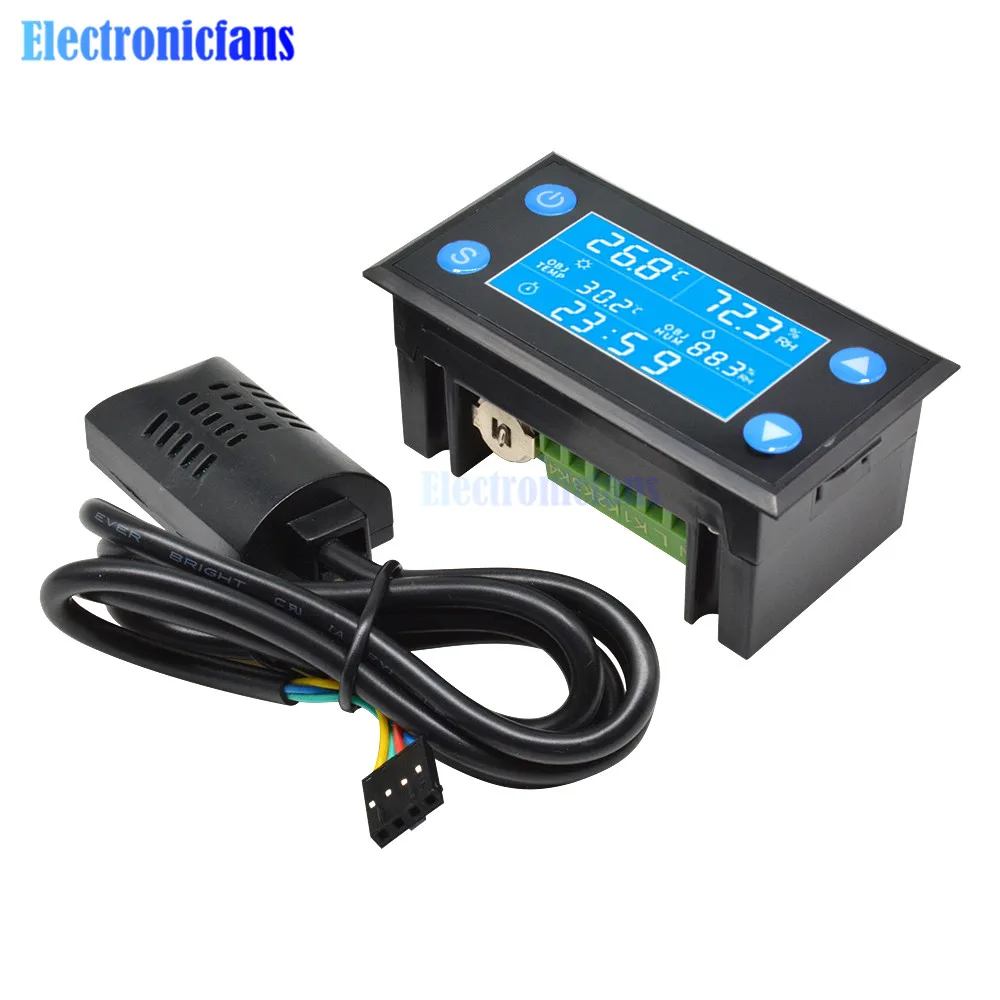 

W1212 Intelligent Digital Display Temperature Humidity Controller AC110-220V Thermostat Hygrometer with SHT20 Sensor