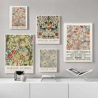 william morris exhibition poster retro flowers canvas painting nordic prints modern home decoration living room wall art picture