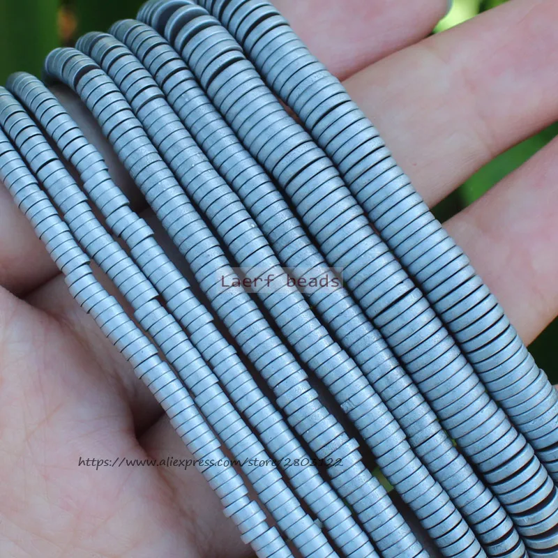 

Very Shining ! 380pcs Natural Hematite MatteSilver HaiXi/Disc Shape1x2-6mm Loose beads 15inch/38cm,For DIY Jewelry making !