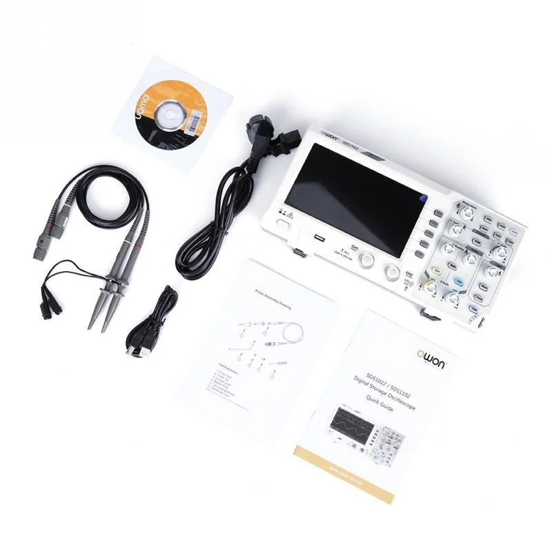 OWON SDS1102 SDS1202 осциллограф 2-канальный цифровой 100 МГц полоса пропускания 1 ГГц/с