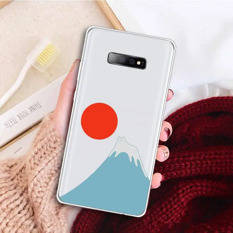 

Creative cat mountain Phone Case Clear Transparent for samsung A 21s 50 71 S 8 9 20 note 10 20 plus ultra