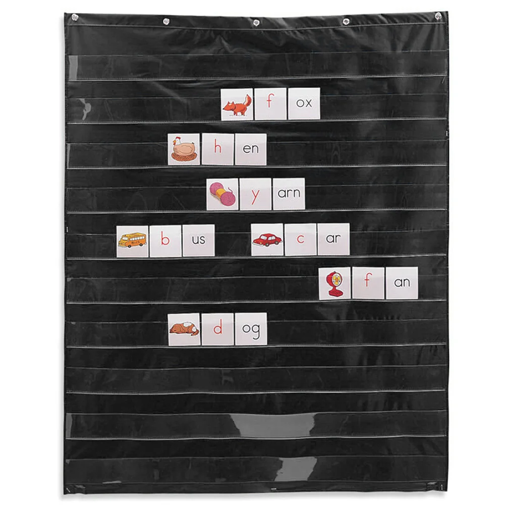 

10 Giant Transparent Home Learning Resources Organization Scheduling Teaching Foldable Space Saving Insert Card Pocket Chart