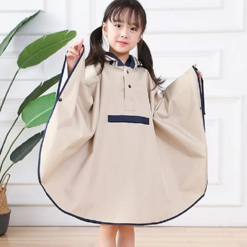 Детский пончо дождевик для девочек Тип ветровка школьная сумка длинное пальто