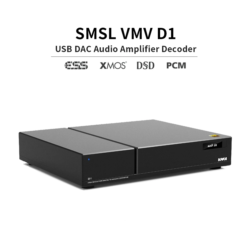 SMSL VMV D1 аудио преобразователь PCM цифровой декодер аналоговый кГц/32 бит DSD64 512