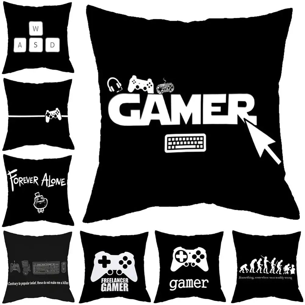 

Mixed Colours Electronic Gamer Style Peach Skin Cashmere Square Sofa Cushion Cover Pillowcase Comfortable Home Decor