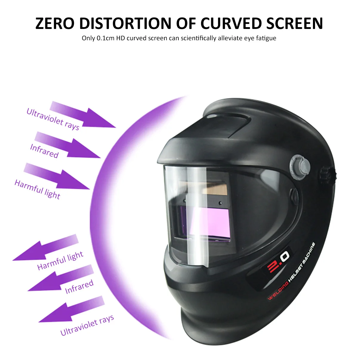 

Welding Helmet True Color Auto Darkening Welding Face Cover Solar Powered Large Viewing Screen Weld Hood for Grinding Cutting