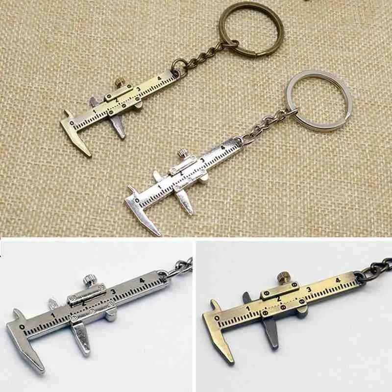 

Mini Vernier Calipers Key Ring Measuring Gauging Tools Caliper Ring Ruler Keychain Key Key Model Pendant Simulation Vernier C7Z1