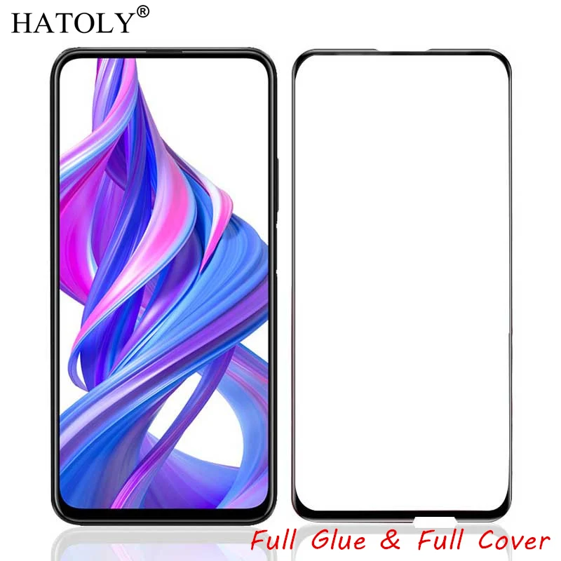 Vidrio templado para Huawei Honor 9X, Protector de pantalla Y9Prime 2019, cubierta completa para Huawei Honor 9X STK-L21, pel&iacute;cula de borde curvo 3D, 2 uds.-0