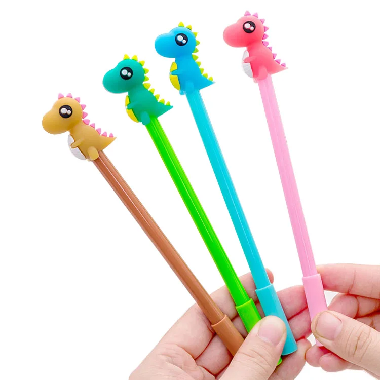 

4 Pcs 0.5mm Kawaii Creative Dinosaur Gel Pen Signature Pen Escolar Papelaria For Office School Writing Supplies Stationery Gift
