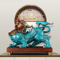 retro brass chinese ancient beast flying pixiu home decor ornaments copper animal figurines feng shui lucky decoration sculpture