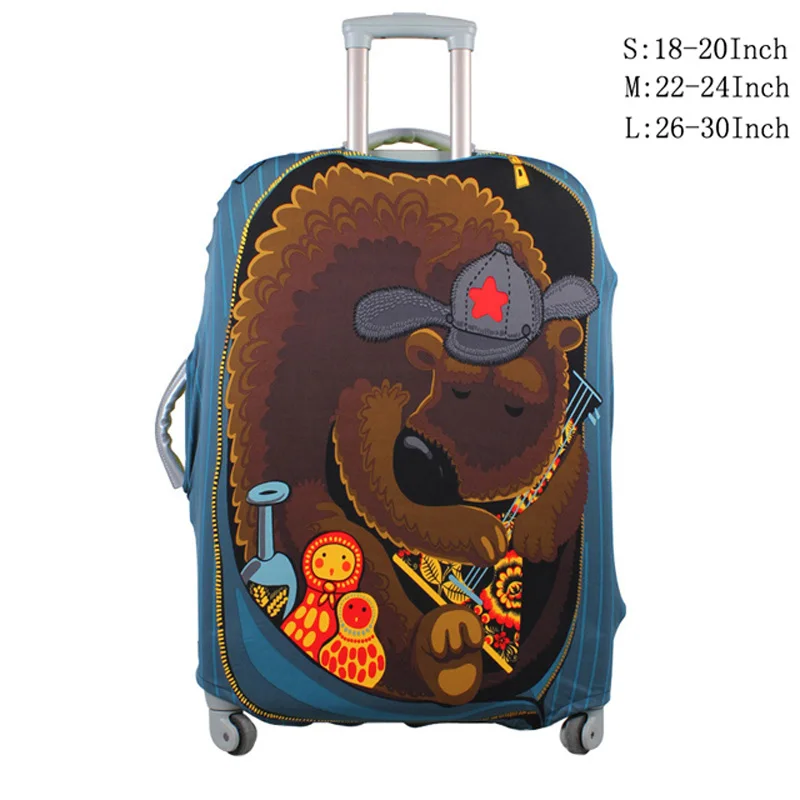 Bear Защитные чехлы для костюма, Чехол для багажа, эластичные мешки для пыли, защитный чехол для багажа, подходит для 1" до 30", аксессуары для путешествий 294 - Цвет: Bear