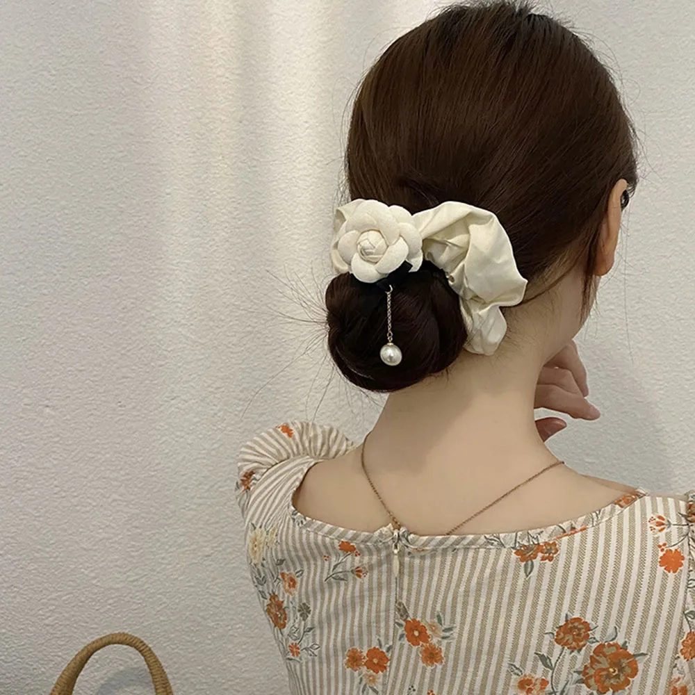 

2021 New arrival Fashion women lovely satin Hair bands bright color hair scrunchies girl's hair Tie Accessories Ponytail Holder