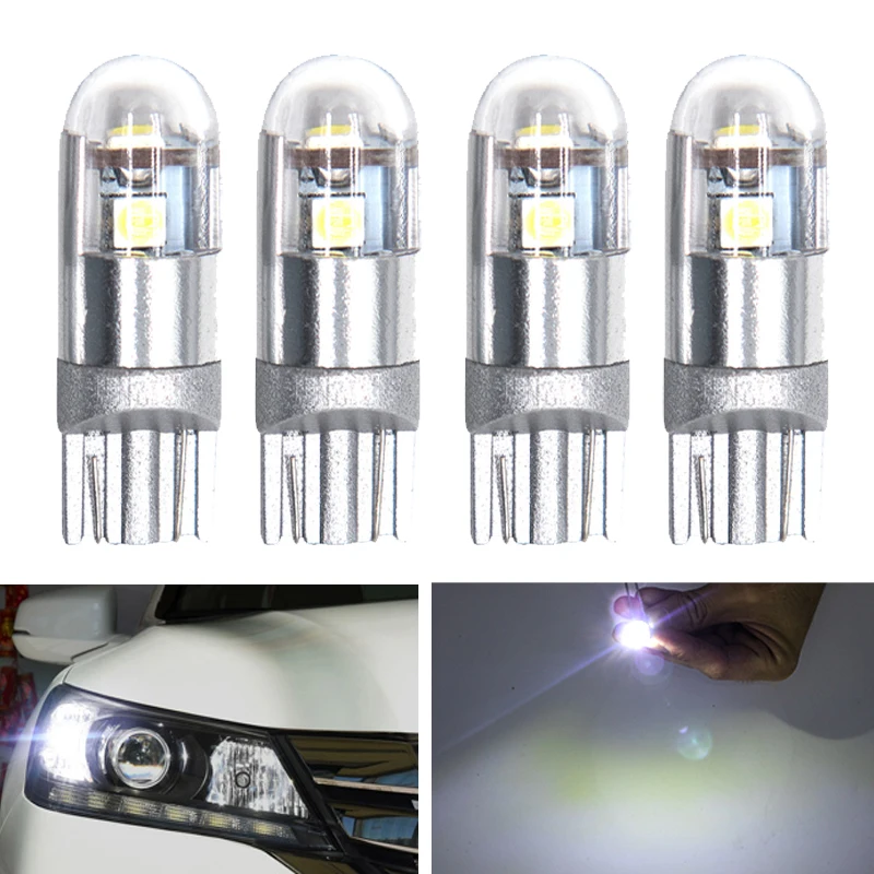 4 шт. T10 W5W Автомобильный светодиодный светильник белый 194 168 192 3smd 3030 Поворотная
