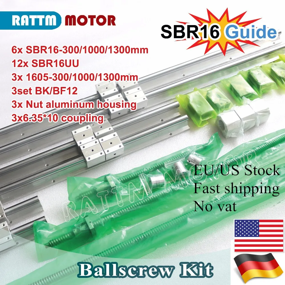 Линейная направляющая европейского стандарта для 3D принтера SBR16 L :300/1000/1300 мм и
