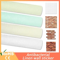 antibacterial linen wall paper self adhesive waterproof 3d wallsticker diy brick stone for living room bedroom wall decals vinyl
