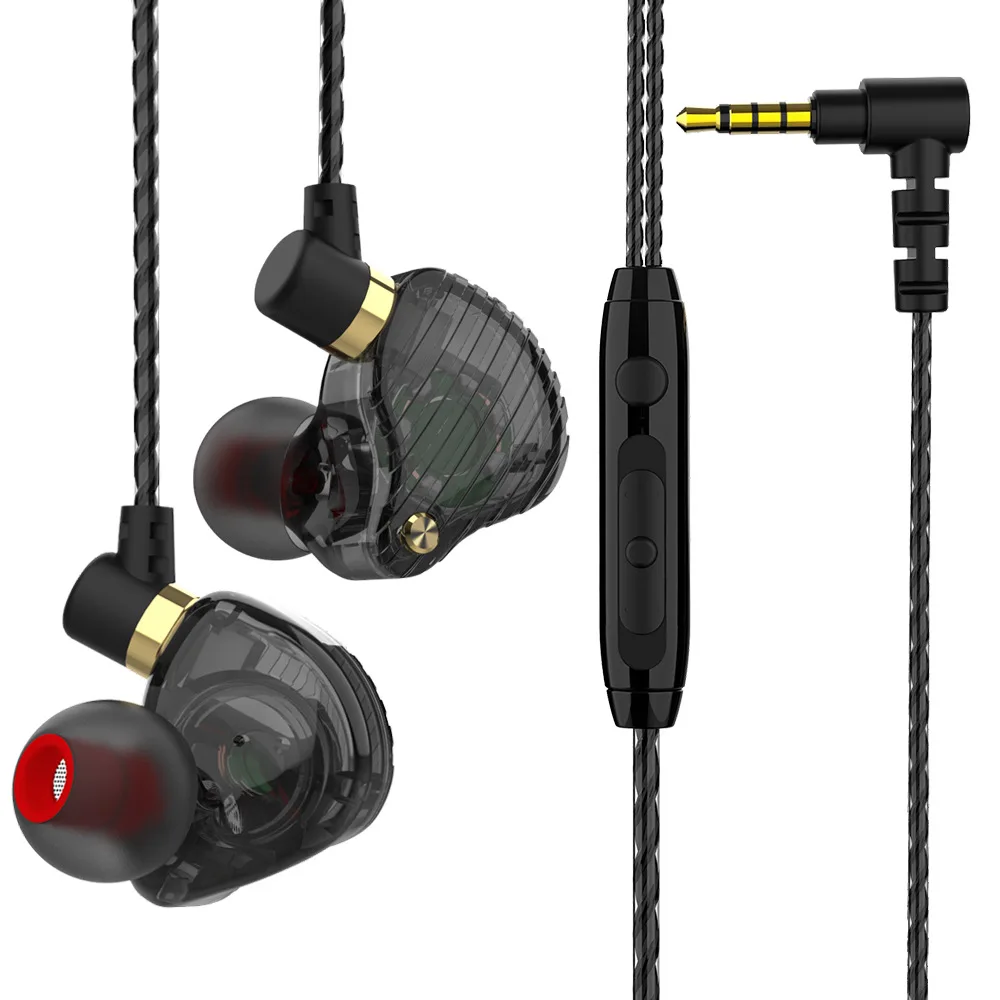 

QKZ SK3 moving coil HiFi headset with wheat wire control mobile phone computer game in-ear sports music headset