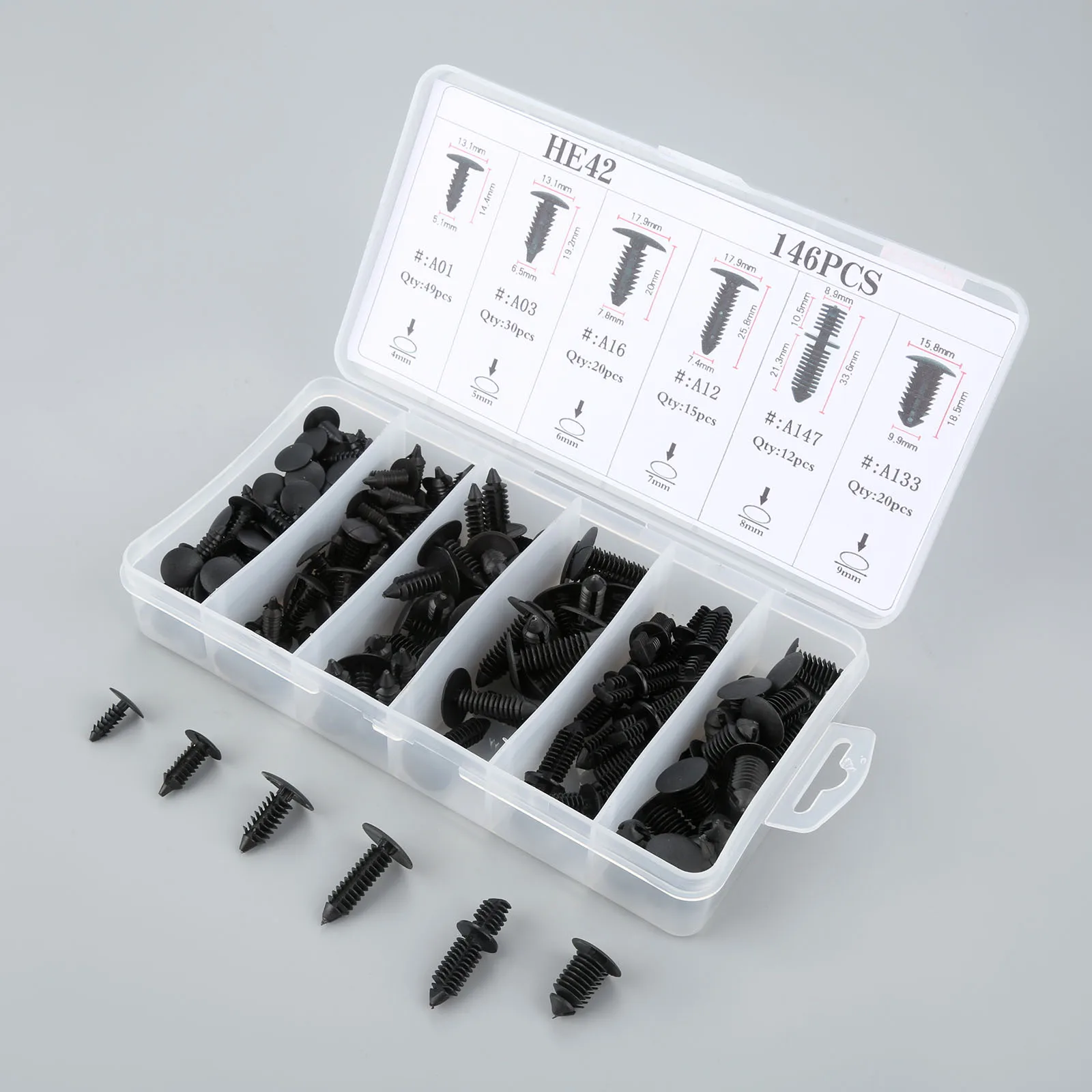 146 шт. 6 видов универсальных смешанных багажников в штучной упаковке с пряжкой для