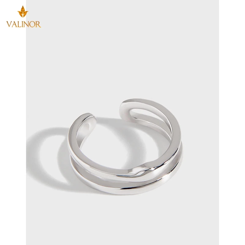 

Кольцо неправильной двойной уплотнительное кольцо женский все-матч студенческие кольцо 925 пробы серебро DLGB186