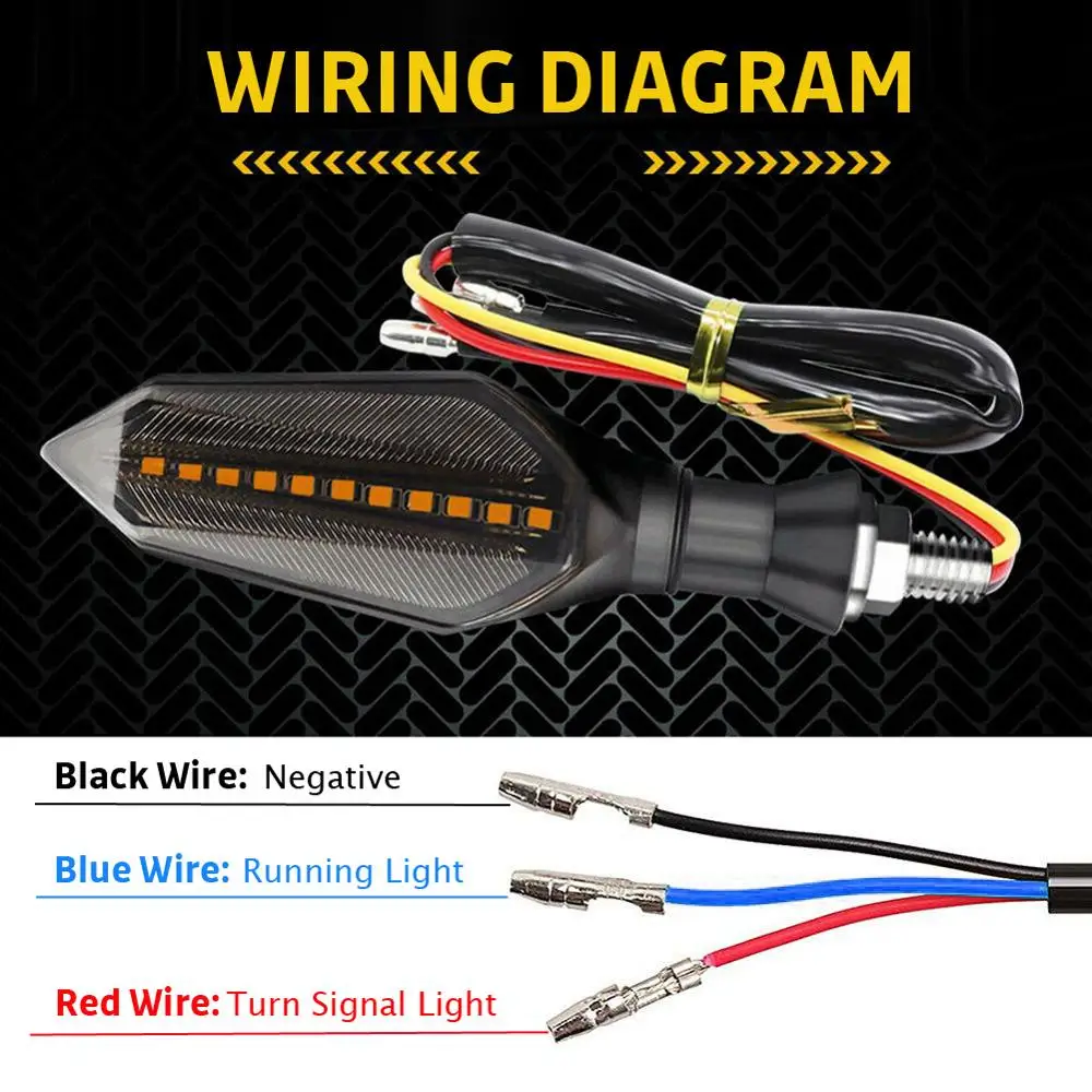4PCS Motorcycle 12 LED Flowing Turn Signal Light Indicator Blinker Lamp Amber/Blue | Автомобили и мотоциклы