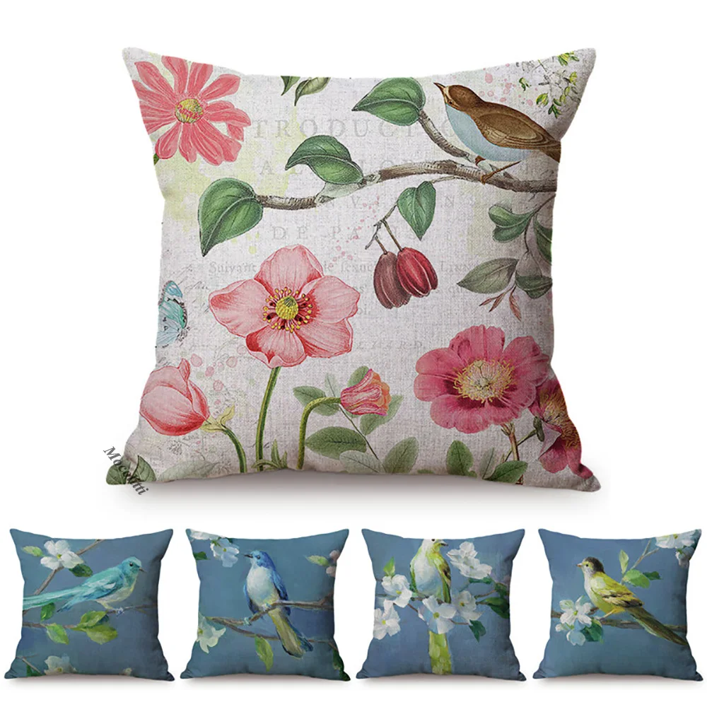 Скандинавские Цветочные птицы гармония украшение для дома диванная Подушка