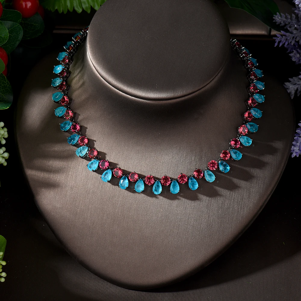 Hibrid Трендовое свадебное ожерелье серьги для женщин аксессуары полный кубический