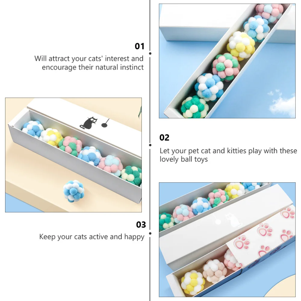 

6Pcs Pet Cat Toys Chew Plush Bell Plaything for Cleaning Teeth and Gum