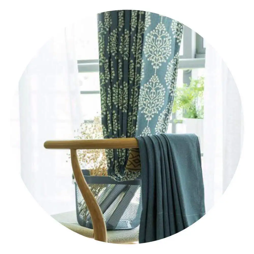 

Modern and Simple European Style Curtains, Polyester-cotton Printed Curtains for Living Dining Room Bedroom