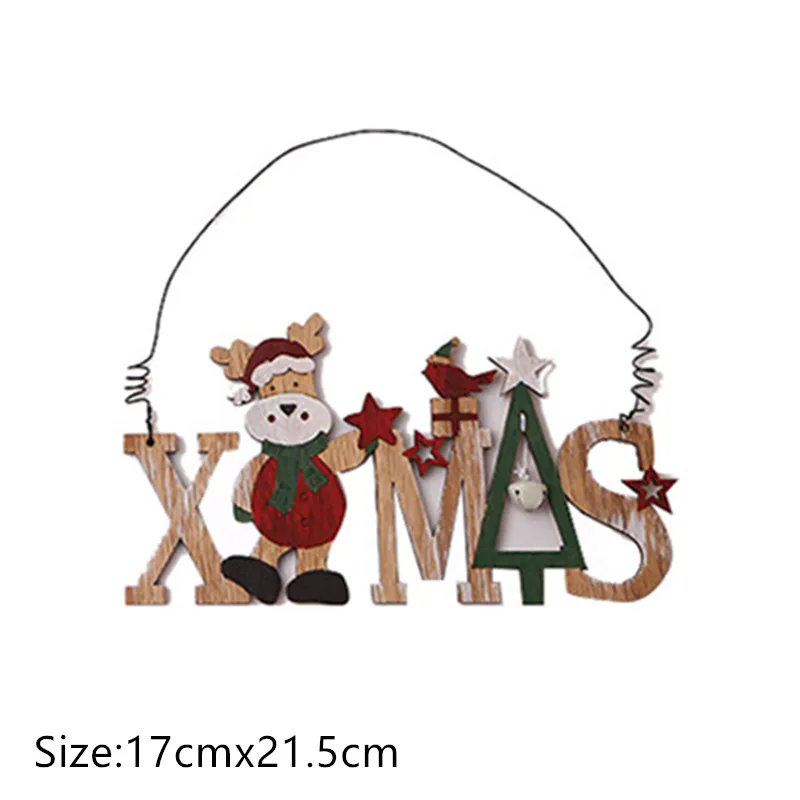 1pc-30-Xmas elk Рождество Noel Счастливого Рождества деревянные подвесные украшения для рождественской елки украшения для дома Noel Navidad Декор новогодние подарки - Цвет: 1pc-30-Xmas elk