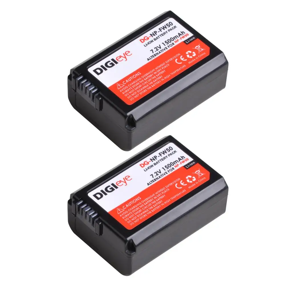 Аккумулятор для Sony NP-FW50 NP FW50 NPFW50, батарея 1500 мАч для Sony ZV-E10 A6000 A6400 A6500 A6300 A7 A7II A7RII A7SII A7S A7S2 A7R A7R2 RX10
