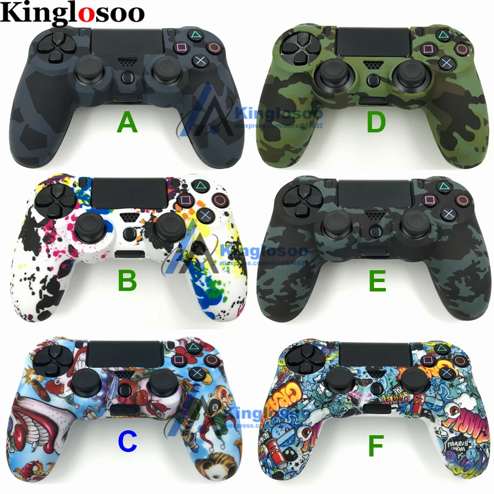 Камуфляжный силиконовый гелевый резиновый мягкий чехол для Dualshock 4 Playstation 4 PS4 Pro Slim