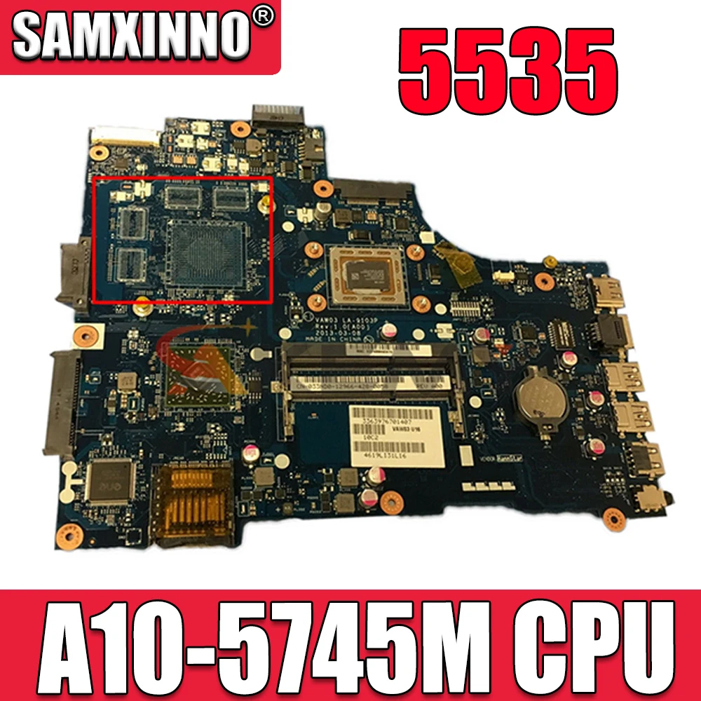 

Материнская плата для ноутбука DELL 5535, Φ ЦП с Φ 033ND0 33ND0 A10-5745M 100%, хорошо работает
