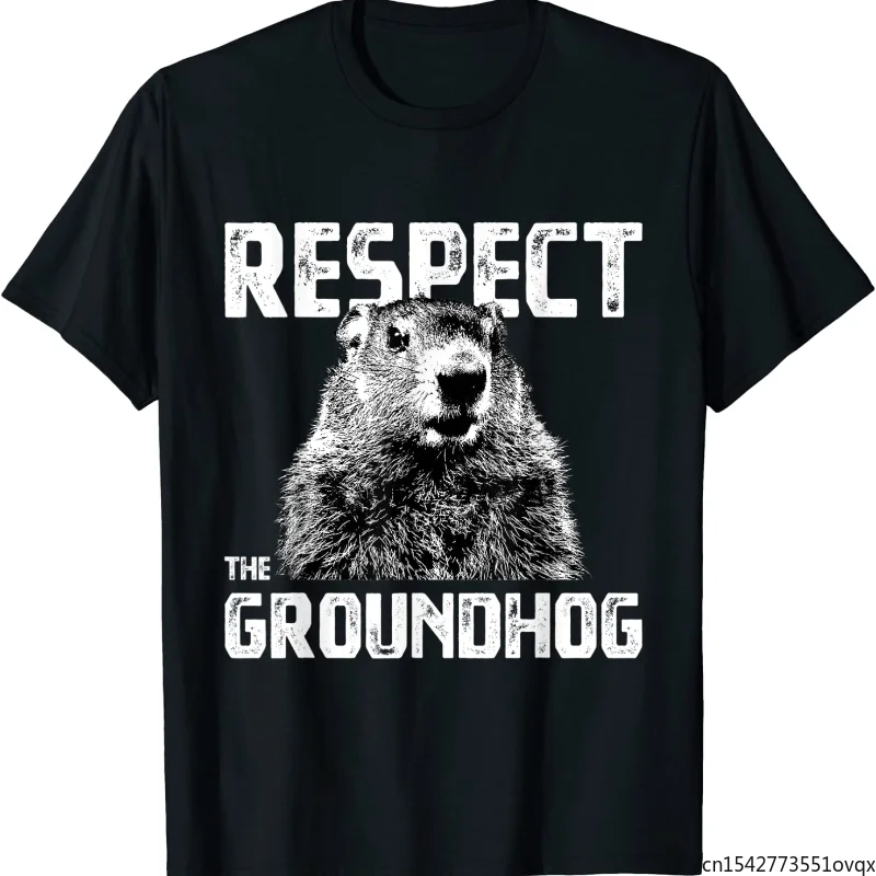

Respect The Groundhog - Funny Woodchuck T-Shirt Four Seasons Daily Casual Unisex Tee