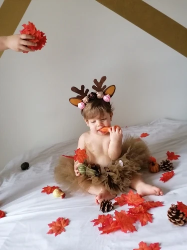 Пышная коричневая юбка-пачка с оленем для девочек детский Рождественский костюм