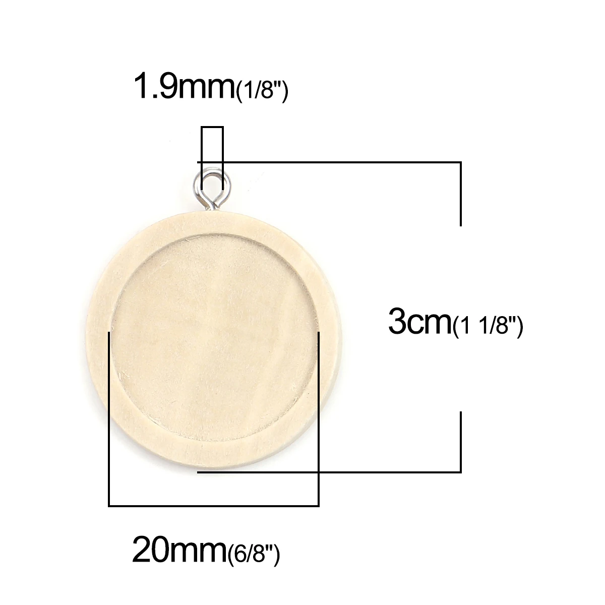 

Round Natural Wood Cabochon Settings Pendant With Stainless Steel Ring Hot DIY Jewelry Making Accessories(Fits 12-30mm Dia.)5PCs