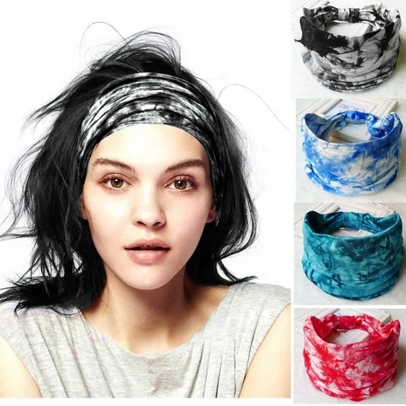 

Women Headpiece Stretch 2020 Turban Bohemian Hair Accessories Headwear Gym Run Bandage Hair Bands Headbands Wide Headwrap