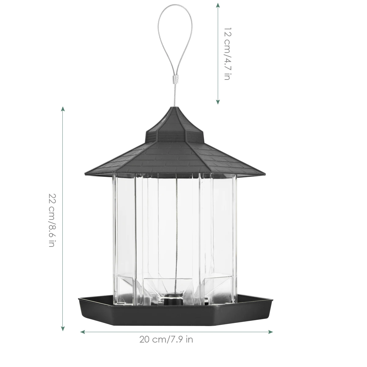 

Large Capacity Bird Feeder Plastic Hanging Bird Feeder With Roof Suitable For Patio Garden Backyard