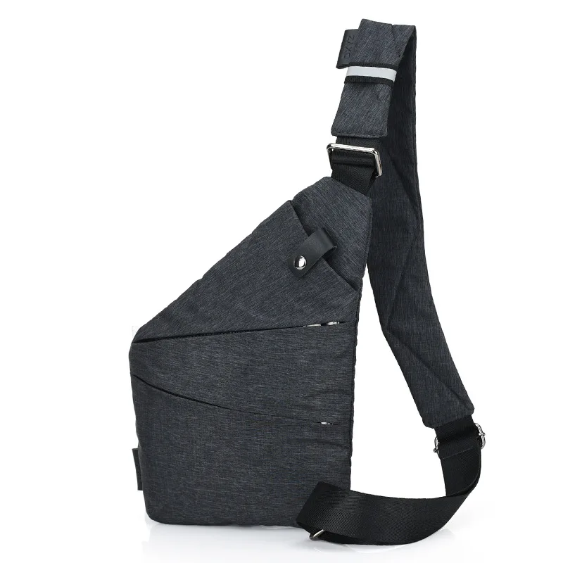 

Men Travel Business Bag Burglarproof Shoulder Bag Holster Anti Theft Strap Multi-pocket Digital Storage Chest Pack Crossbody Bag