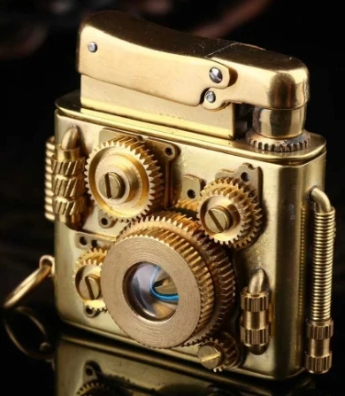 ZWD 47x49x30 мм латунная Зажигалка ручной работы skull IV steampunk Двухсторонняя связь с