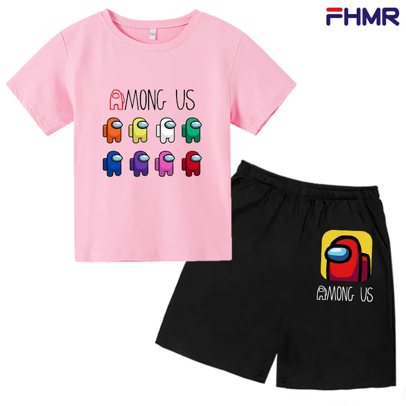 

Boys & Girls Short Sleeve Set Summer Kids Fashion Casual Cartoon Baby Short Sleeve (100% Cotton) + Shorts (Polyester)