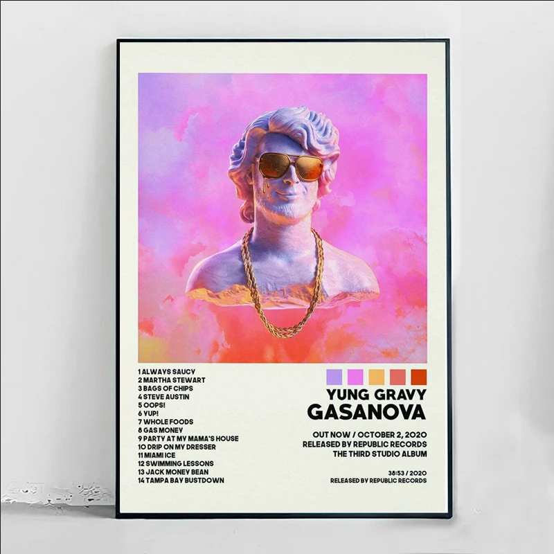 MT663 Yung плакат с изображением музыкального альбома надписью Настенная картина