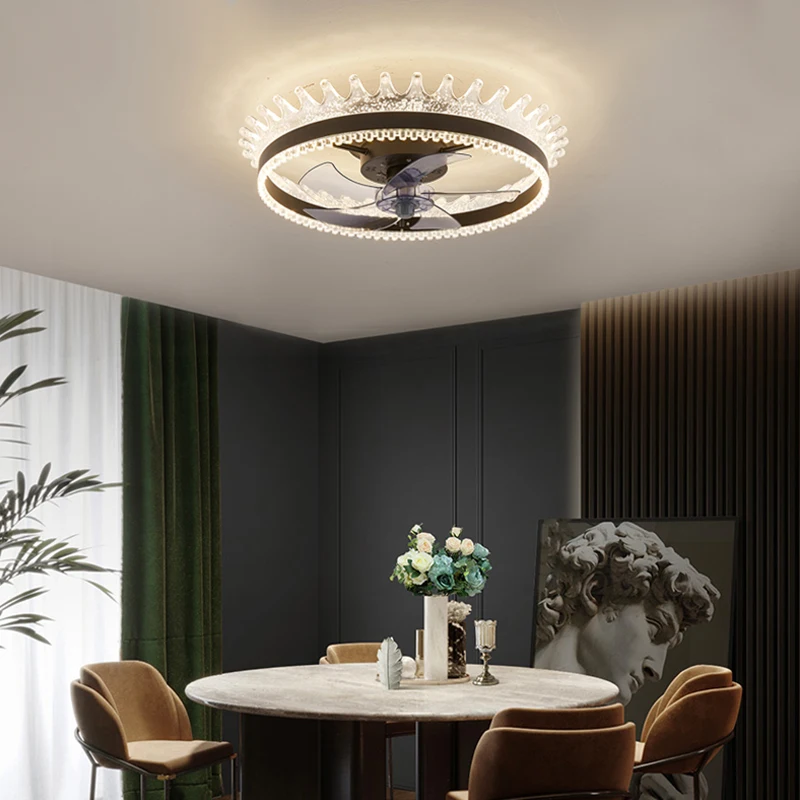 

Современный потолочный вентилятор, светодиодная лампа без листьев, с дистанционным управлением, для спальни, ресторана, потолочный вентиля...