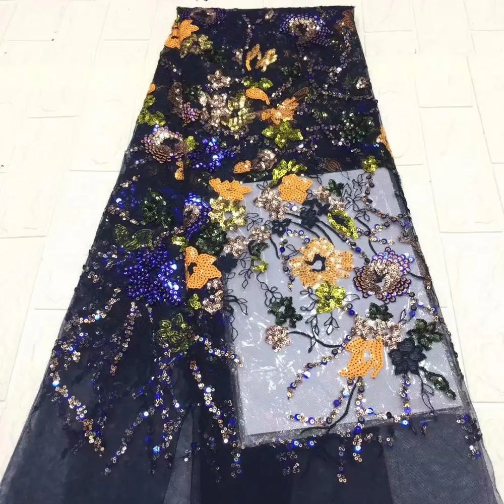 

New fashions Nigerian Lace Fabric High Quality African Lace Fabric 5 Yards For Party Dress FDC98