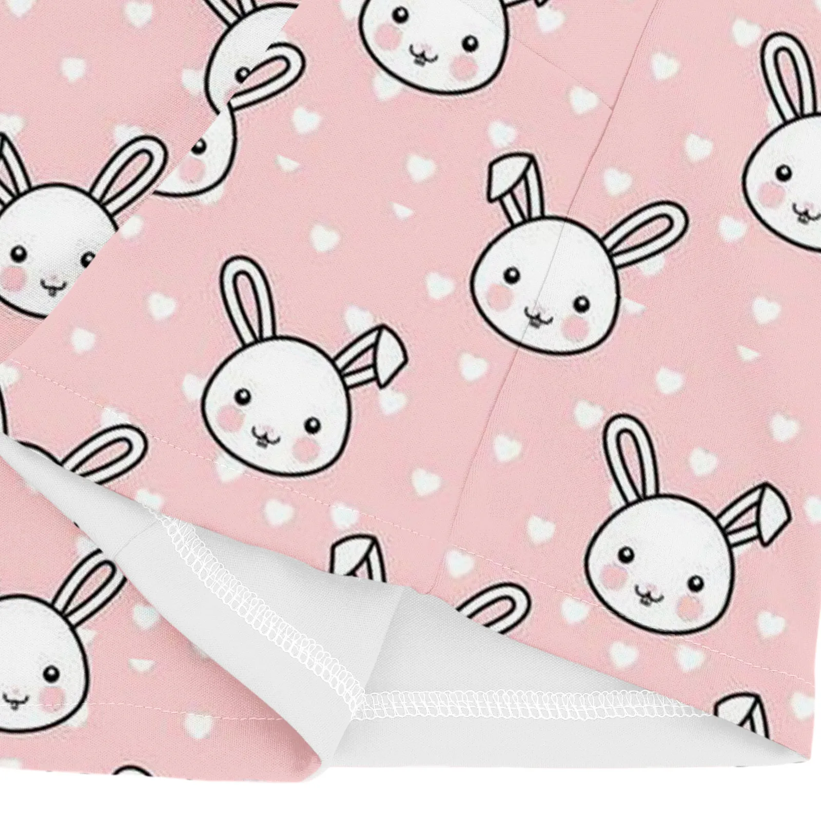 

T-shirts Women Short Sleeve Tops Working Uniform Easter Rabbit Printed Pocket Blouse 2021 Harajuku Tops