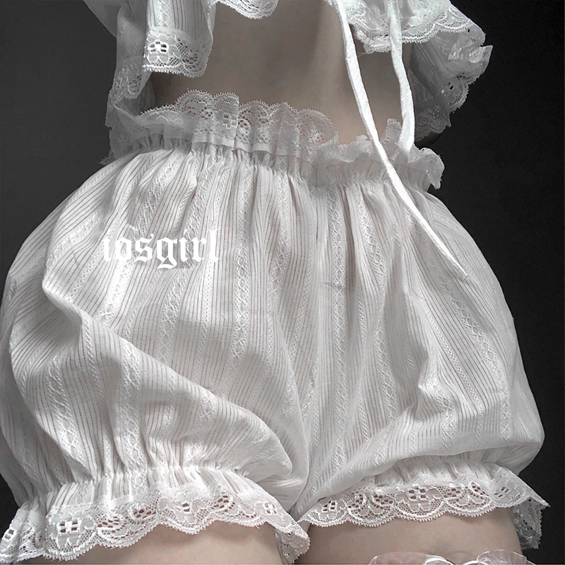 Женское сексуальное Белое Шифоновое нижнее белье в комплекте стиле &quotЛолита&quot