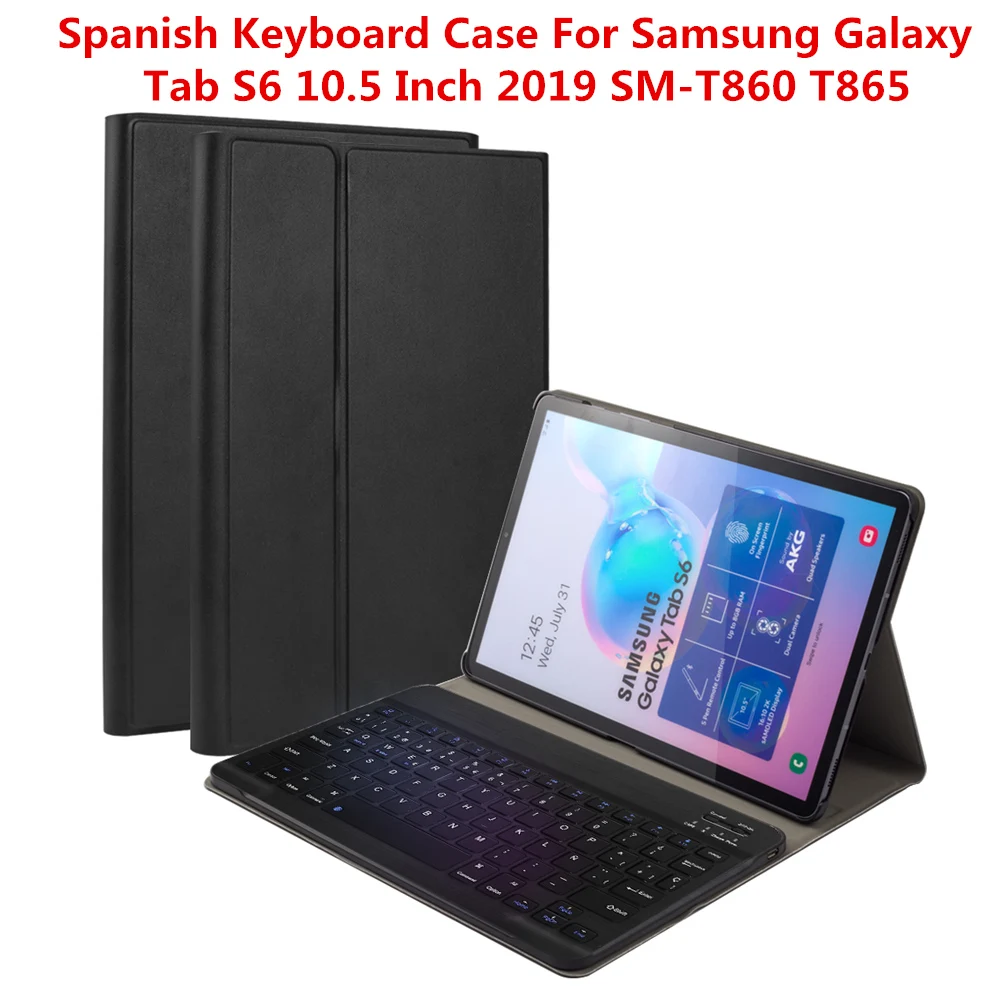 SPA Keyboard Case US клавиатура чехол для Samsung Galaxy Tab S6 10,5 дюймов SM-T860 T865 чехол из искусственной кожи с откидной крышкой подставкой bluetooth-клавиатура для планшета чехол - Цвет: SPA Keyboard Case