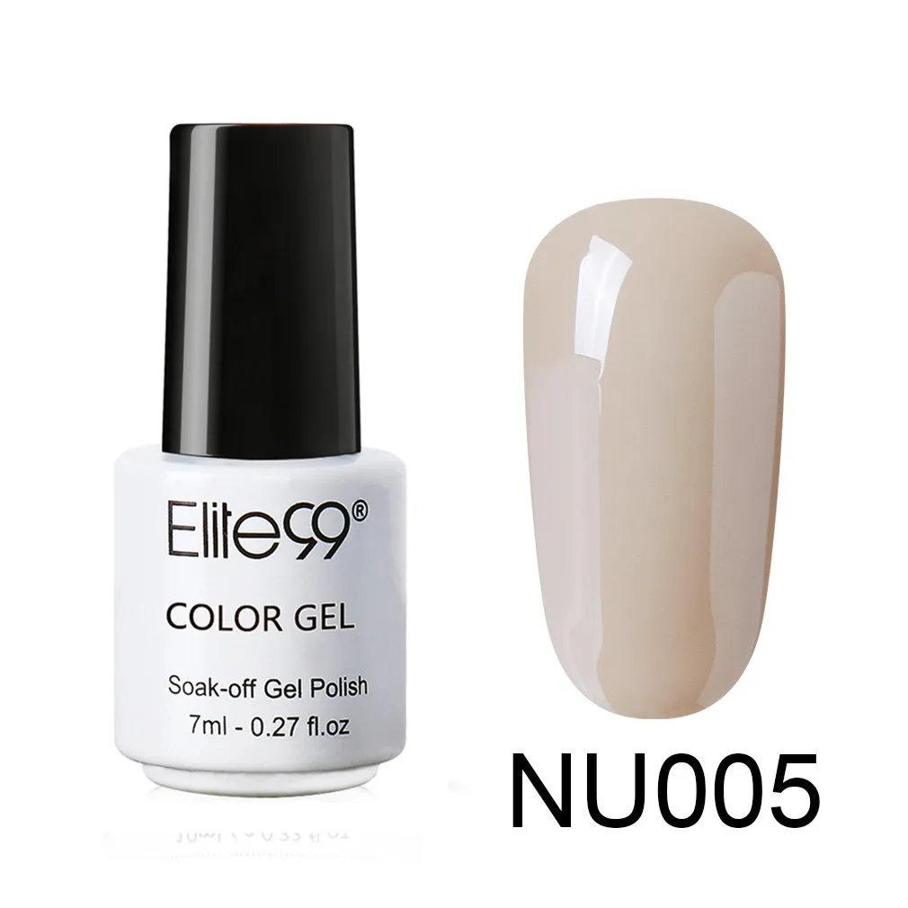 7ml NU005 Elite99 телесный Цветной Гель-лак Полупостоянный Vernis праймер верхнее покрытие УФ светодиодный гель лак удаляющийся замачиванием ногти "сделай сам" Маникюр гель лак - Цвет: 7ml NU005