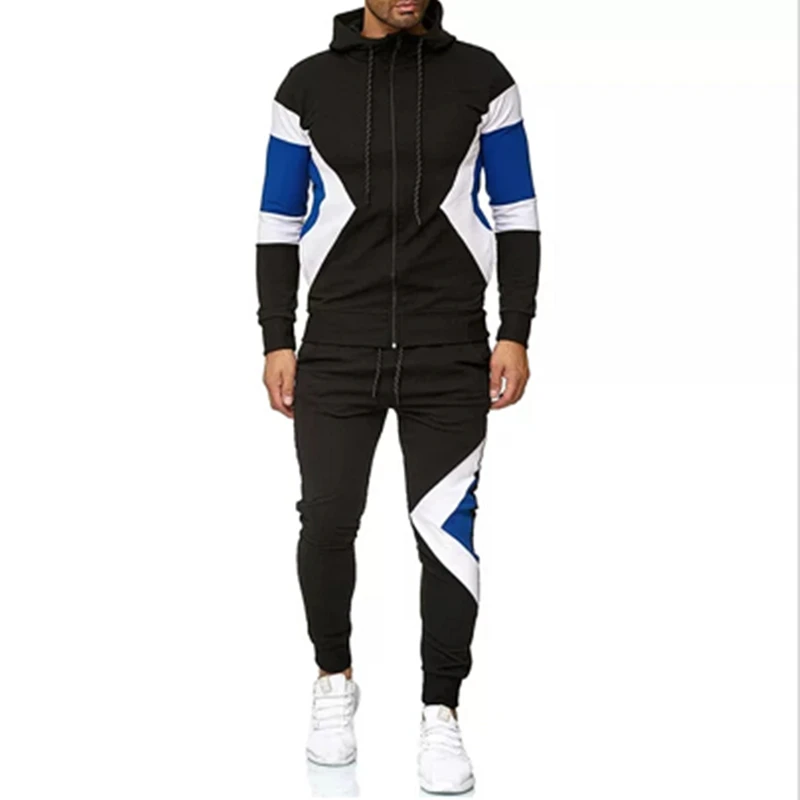 

New brand men's sportswear 2-piece men's jacket casual hooded sportswear zipper coat + pants sweatshirt men's sports suit clothi